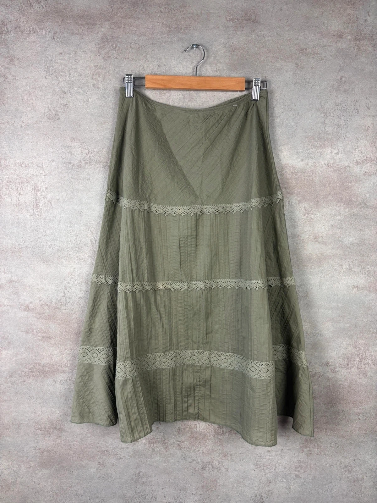 🌸 Jupe longue vert kaki à broderie Vintage Taille 44/XXL 🌸